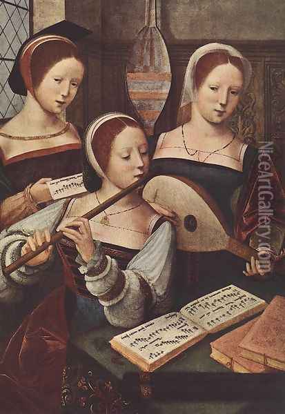 Concert of Women 1530-40 Oil Painting - Master of Female Half-Figures