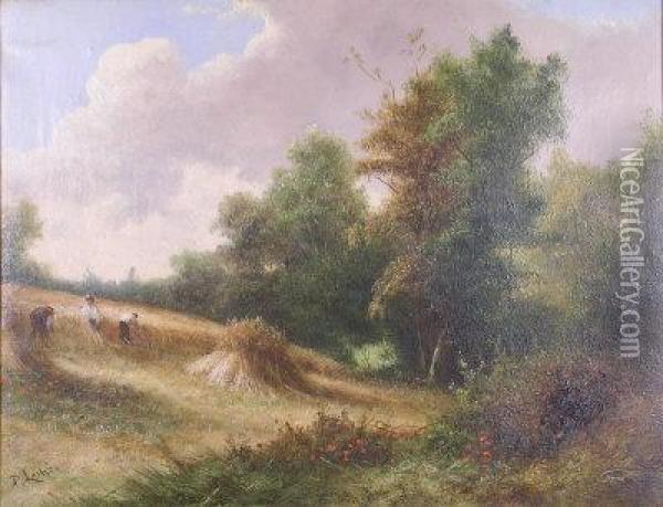 Harvest Time Oil Painting - G. Leslie