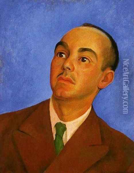 Portrait of Carlos Pellicer (Retrato de Carlos Pellicer) 1942 Oil Painting - Diego Rivera