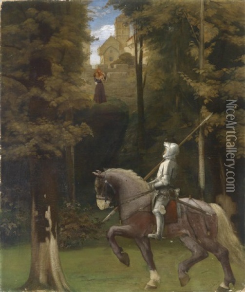 Der Ritter Oil Painting - Paul Laubmann
