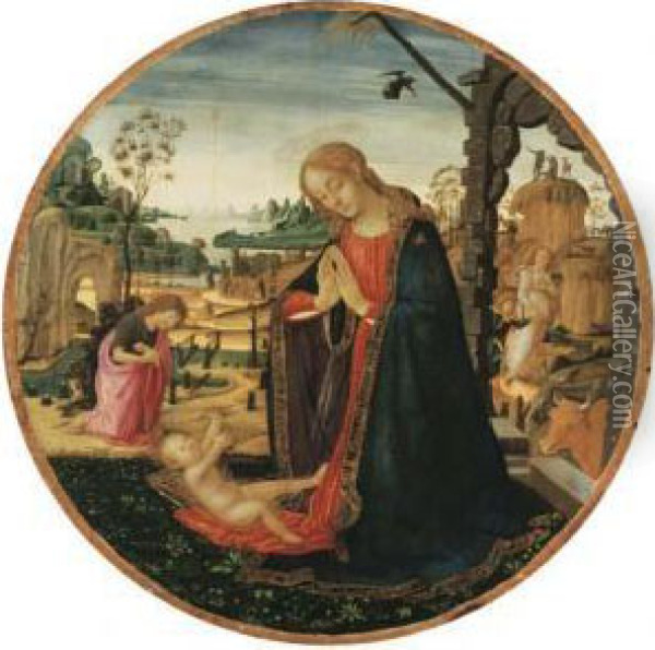 The Madonna And Child Oil Painting - Jacopo Del Sellaio