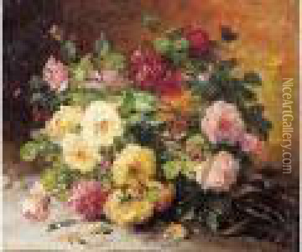 Jete De Roses Oil Painting - Eugene Henri Cauchois