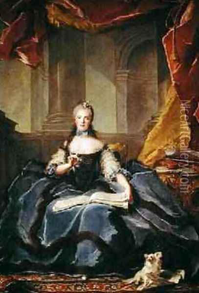 Madame Adelaide de France 1732-1800 in Court Dress 1758 Oil Painting - Jean-Marc Nattier