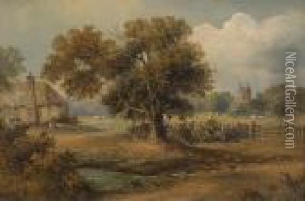 Country Scene Oil Painting - John Moore Of Ipswich