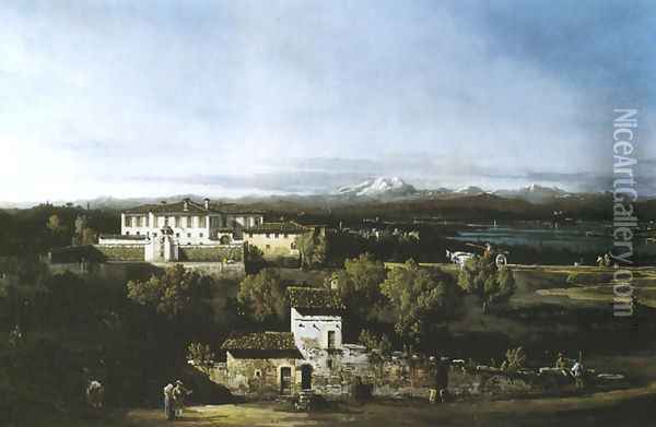 View with the Villa Melzi d'Eril Oil Painting - Bernardo Bellotto
