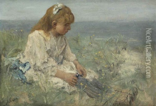 Daydreaming In The Dunes Oil Painting - Jacob Henricus Maris