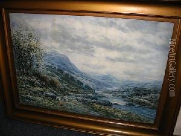 A Shepherd In A Landscape, And Another, A Pair (2) Oil Painting - John Hamilton Glass