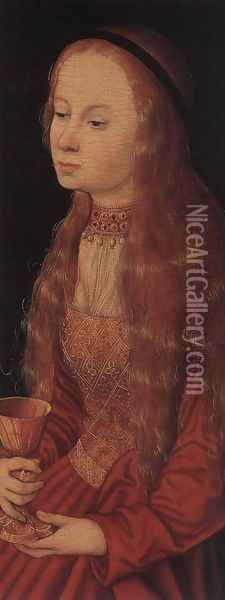 St Barbara Oil Painting - Lucas The Elder Cranach