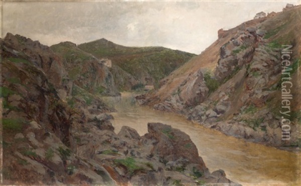 El Rio Tajo A Su Paso Por Toledo Oil Painting - Aureliano De Beruete