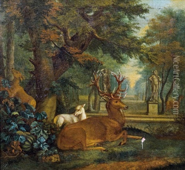 Wild Im Park Oil Painting - Johann Elias Ridinger