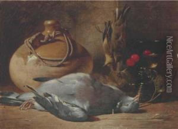 A Pigeon, Songbirds Oil Painting - William Duffield