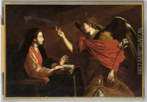 The Annunciation Oil Painting - Matthias Stomer