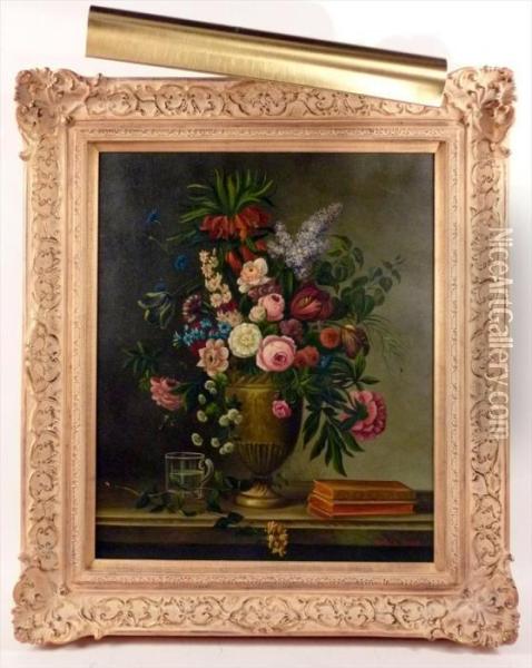 Floral Still Life Oil Painting - Emile Zola