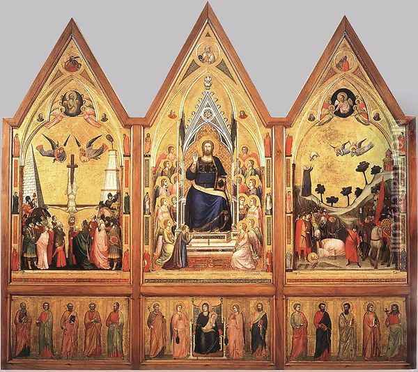 The Stefaneschi Triptych (recto) c. 1330 Oil Painting - Giotto Di Bondone