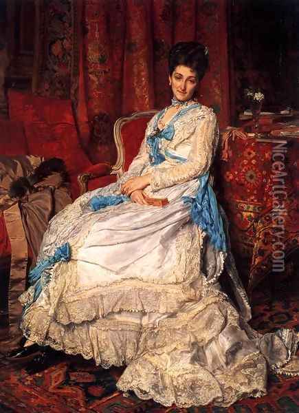 Portrait of Marquesa de Manzanedo 2 Oil Painting - Jean-Louis-Ernest Meissonier
