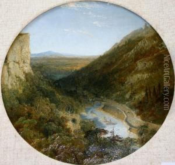 Matlock Vale From The Tor Oil Painting - Edmund John Niemann, Snr.