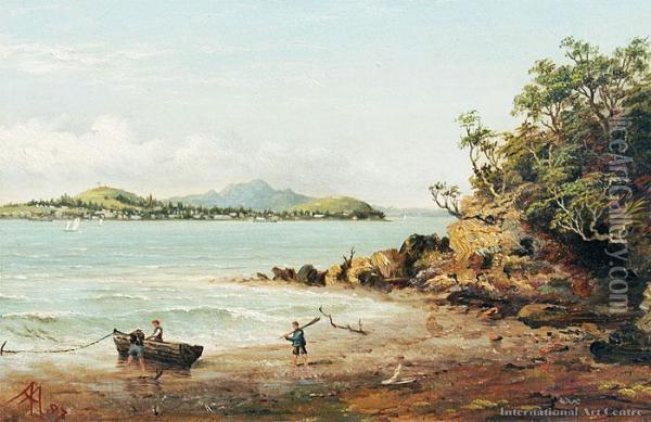 Judges Bay, Parnell Oil Painting - Albert Edward Aldis