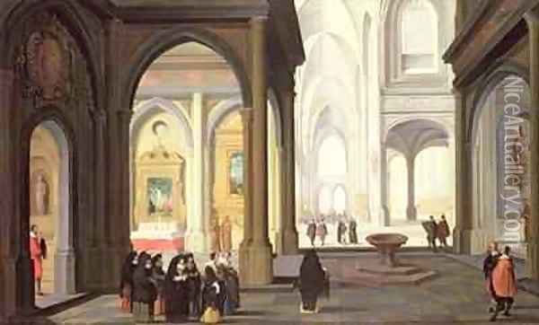 Church Interior Oil Painting - Jan van Dalen