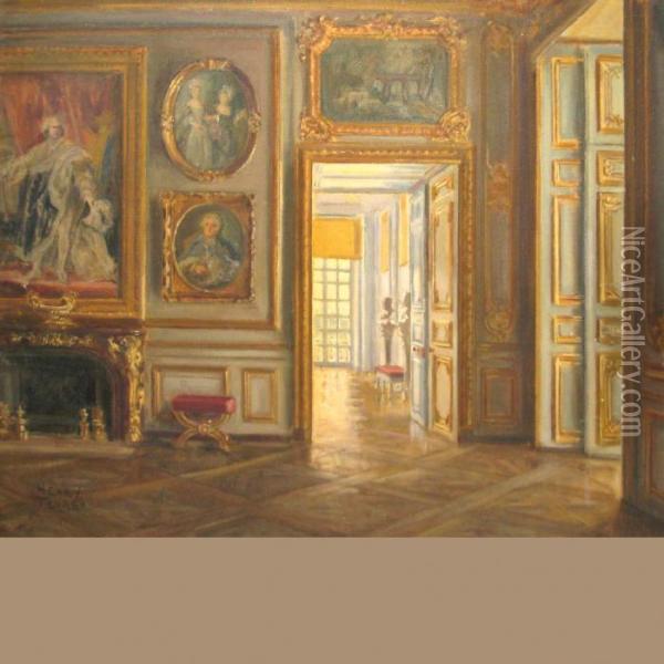 Dans Les Apartements Du Dauphin, Palais De Versailles Oil Painting - Charles Henry Tenre