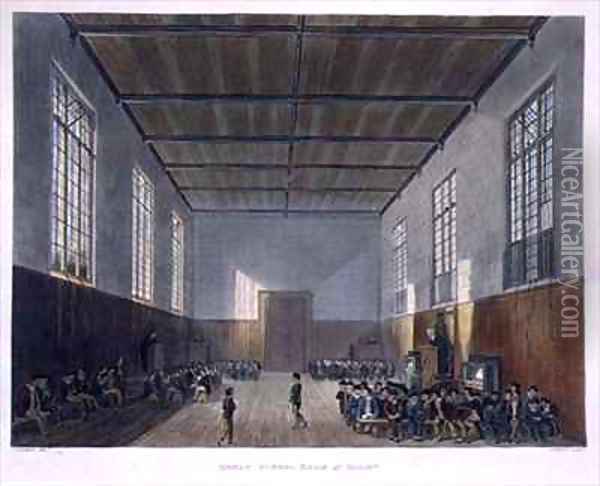 Great School Room of Rugby from History of Rugby School Oil Painting - John Gendall