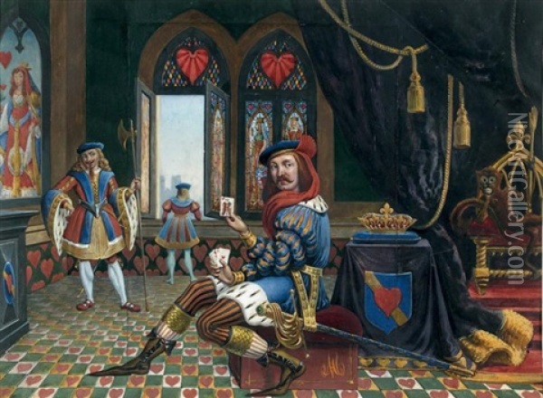 Le Roi De Coeur Oil Painting - Adolphe (Emmanuel) Midy