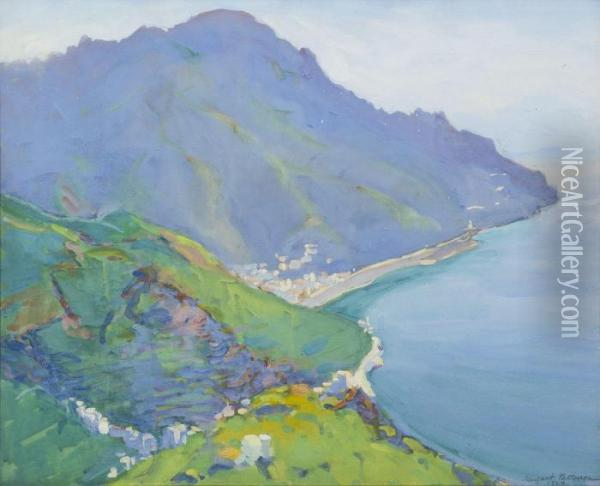 The Promontory (view Of Bay From Above) Oil Painting - Margaret Jordan Patterson
