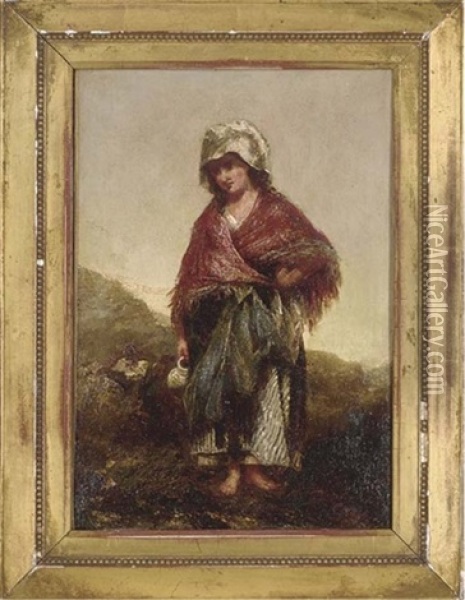 The Water Carrier Oil Painting - Charles James Lewis