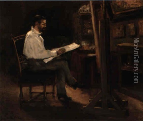 Le Peintre Morot Dans Son Atelier Oil Painting - Gustave Caillebotte