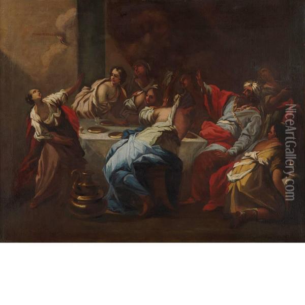 Beshazzar's Feast Oil Painting - Ranieri Del Pace