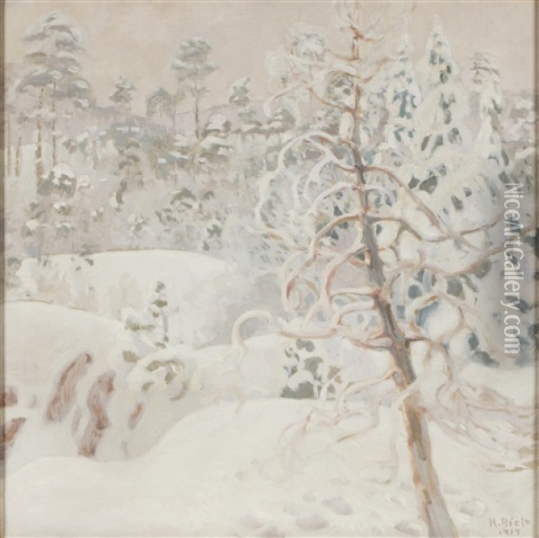 Winter Oil Painting - Helmi Ahlman Biese