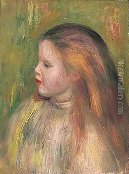 Portrait of a girl Oil Painting - Pierre Auguste Renoir