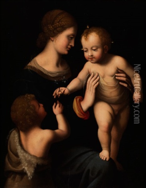Madonna Mit Kind Und Johannesknaben Oil Painting - Bernardino Luini
