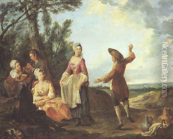 The Rustic Dance Oil Painting - Francois Louis Joseph Watteau