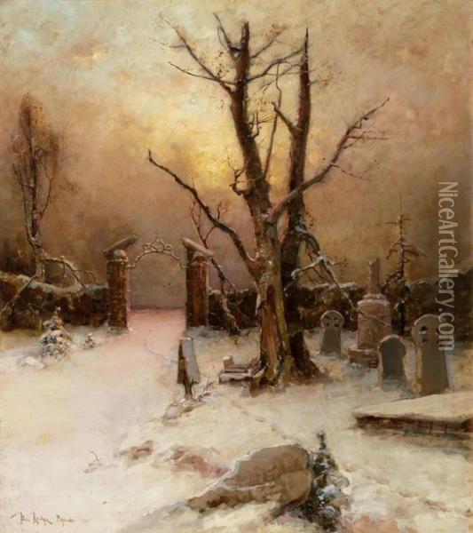 Winter Landscape. 1909. Oil Painting - Iulii Iul'evich (Julius) Klever