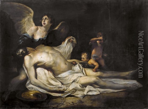 Engel Beweinen Den Leichnam Christi Oil Painting - Philippe de Champaigne