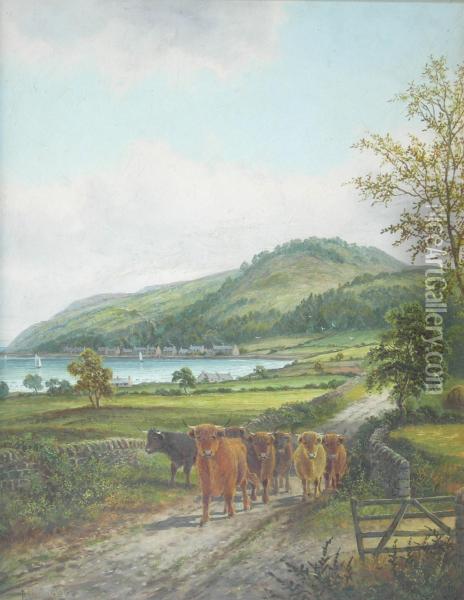 The Herd Oil Painting - Albert Dunnington