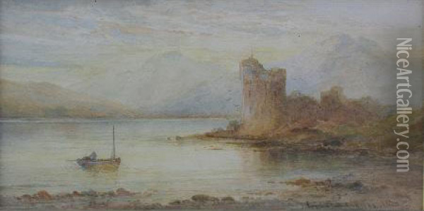 Urquhart Castle, 
Loch Ness Oil Painting - Emil Axel Krause