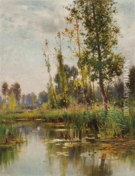 Virginia Waters Oil Painting - Ernest Parton