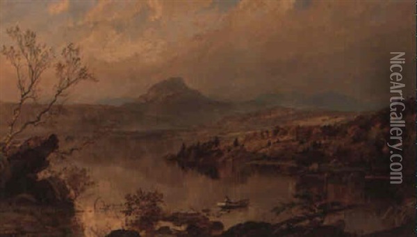 Wickham Lake Oil Painting - Jasper Francis Cropsey