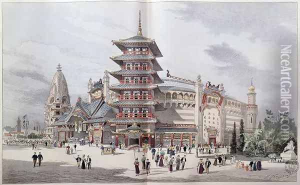 The World Tour at the Universal Exposition of 1900, Paris Oil Painting - Henri Toussaint
