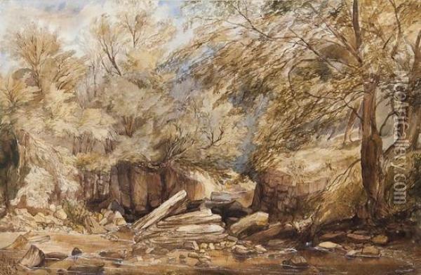 River Greta Oil Painting - Henry W. Allfrey