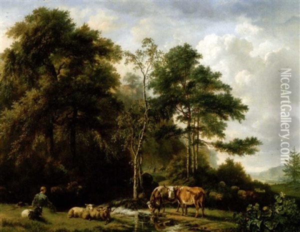Landschaft Oil Painting - Pieter Gerardus Van Os