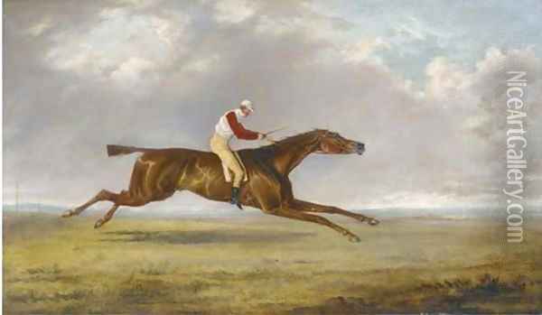 Sam, a racehourse with jockey up Oil Painting - George Henry Laporte