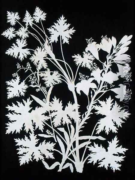 Flowers in Silhouette Oil Painting - Philipp Otto Runge