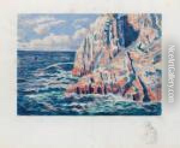 La Mer A Camaret Oil Painting - Maximilien Luce