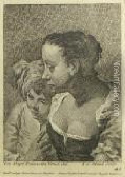 Woman And Child Oil Painting - Giovanni Battista Piazzetta