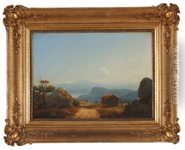 Landskap Med Seter Oil Painting - Gustav Adolph Mordt