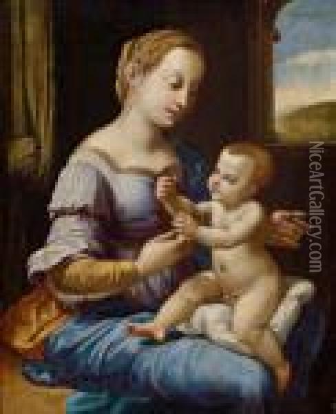 Madonna Del Garofano Oil Painting - Raphael (Raffaello Sanzio of Urbino)
