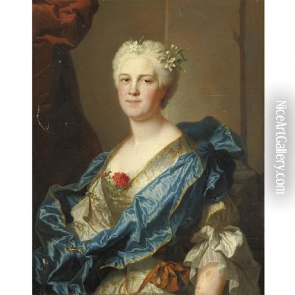Ritratto Di Dama (charlotte Raisin De La Jonchere?) Oil Painting - Hyacinthe Rigaud