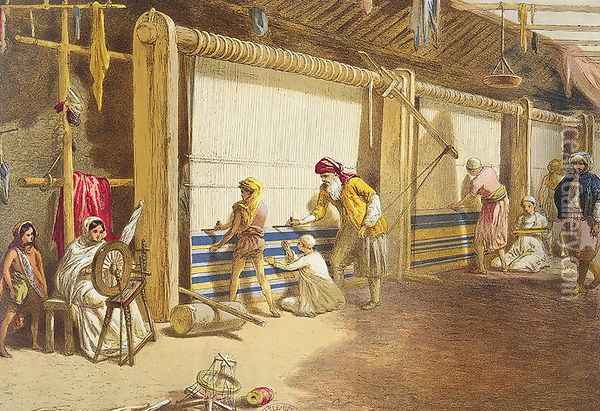 The Thug School of Industry, Jubbulpore, 1863 Oil Painting - William Simpson
